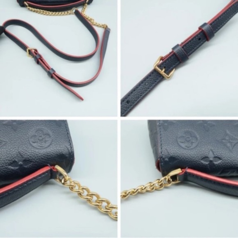 100% Authentic Louis Vuitton Blanche Navy Monogram Empreinte Leather Satchel Bag - Picture 8 of 12